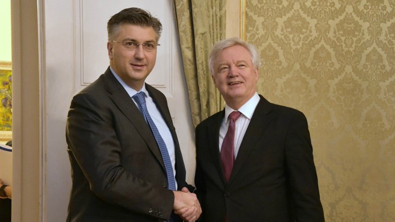Predsjednik Vlade Plenković s britanskim ministrom za izlazak iz EU Davisom